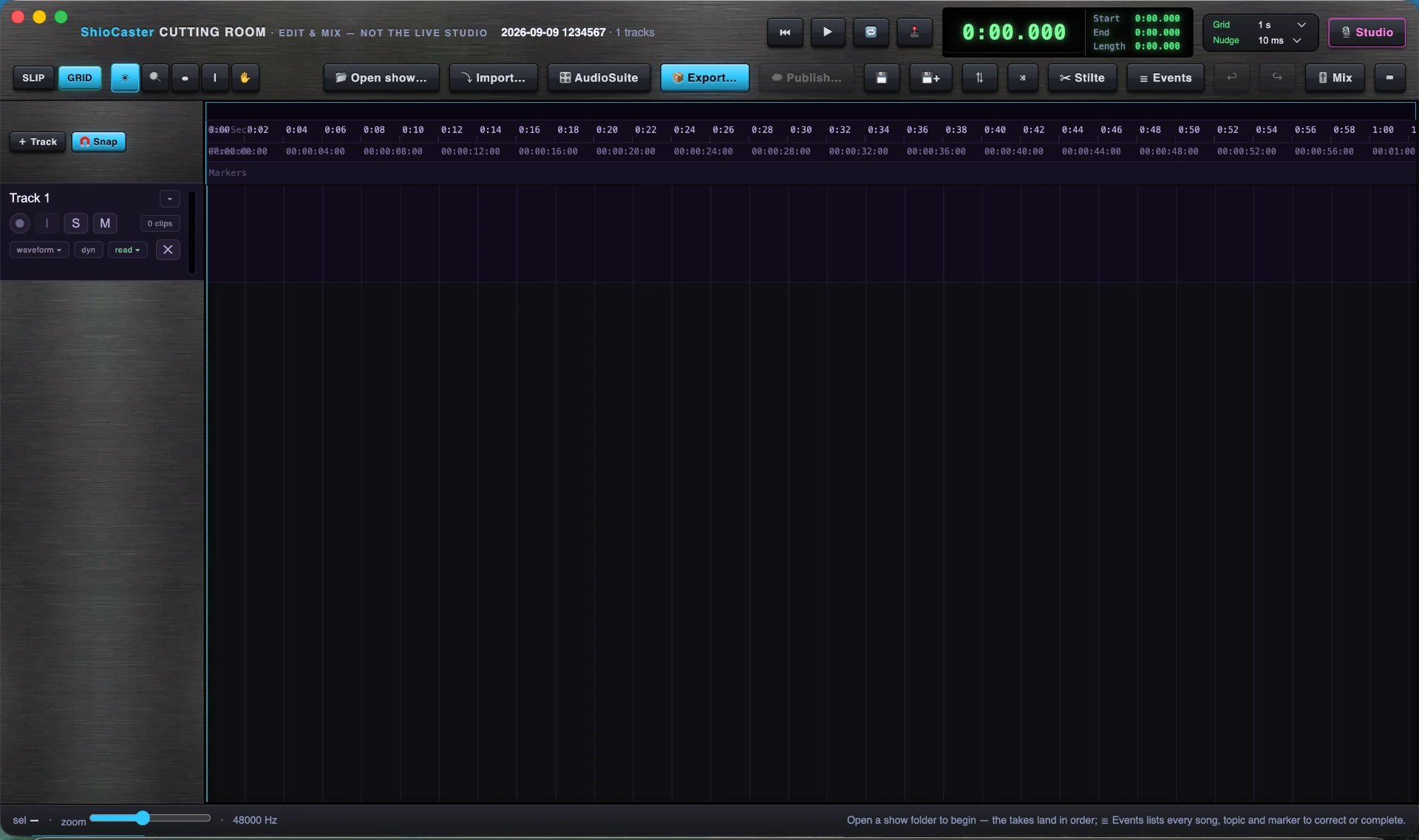ShioCaster Cutting Room on Mac